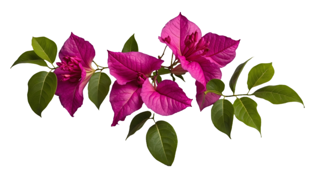 Bougainvillea Flower Plant Isolated on Transparent Background 