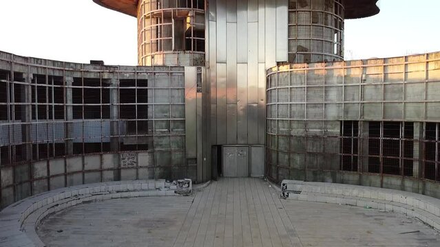 Drone Shot of huge abandoned Building, Petrova Gora, Croatia