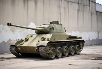 A high-resolution AI-generated photograph of a vintage military tank, showcasing its historical design and rugged details. Ideal for use in historical documentaries, educational materials, and vintage