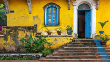 Goa's colonial architecture, influenced by Portugal, showcases vibrant colors and a blend of cultures.