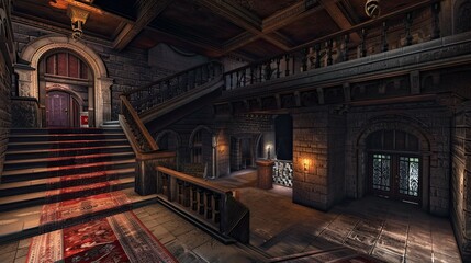 Obraz premium Mystical Mountain Monasteries. AI generated art illustration.