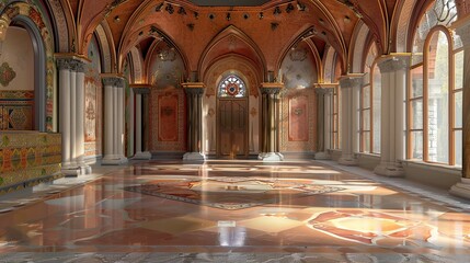 Obraz premium Mystical Mountain Monasteries. AI generated art illustration.