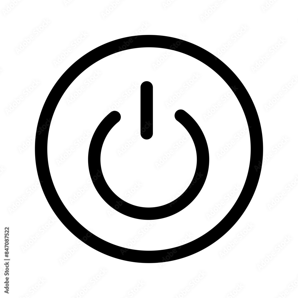 Aufkleber power activation button icon ideal for technology and electronics designs