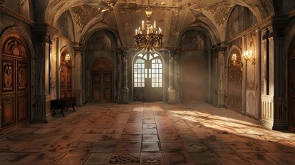 Obraz premium Mystical Mountain Monasteries. AI generated art illustration.