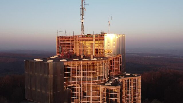 Drone Shot of huge abandoned Building, Petrova Gora, Croatia