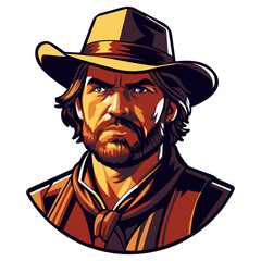 vintage logo with a cowboy's face8