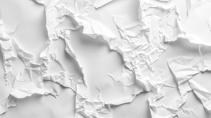 Background of crumpled paper texture in a light white shade