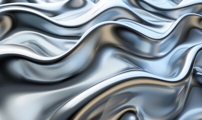Abstract Silver Waves: A Shiny, Flowing Texture
