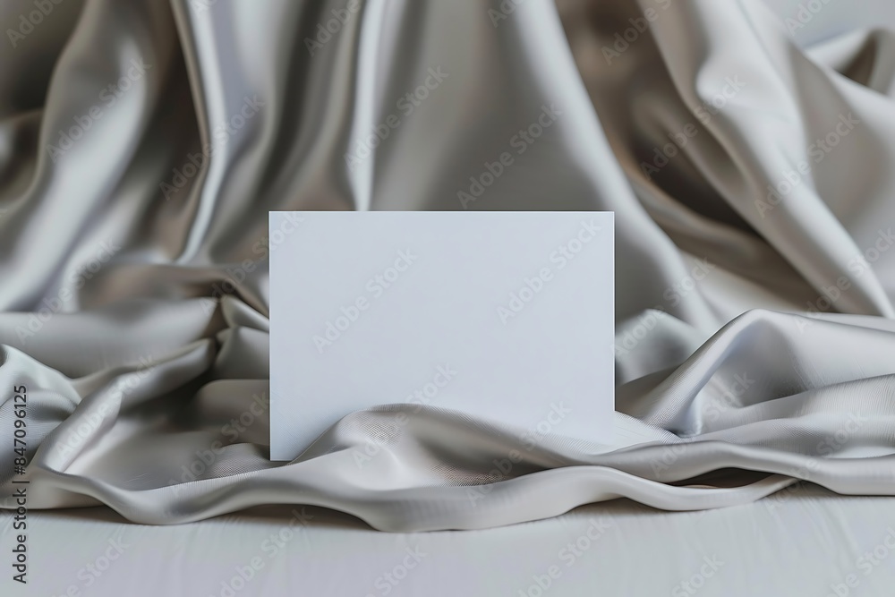 Wall mural a white sheet with a white rectangular object on it