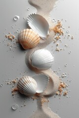  Collage of abstract beach scenes with sand and seashells