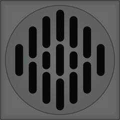 Silver floor drain. vector illustration