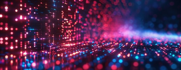 Obraz premium Abstract Digital Lightscape: Red and Blue