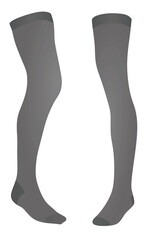 Grey long socks. vector illustration