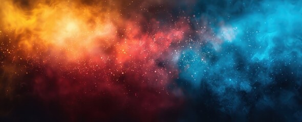 Fototapeta premium Abstract Nebula with Red and Blue Swirls