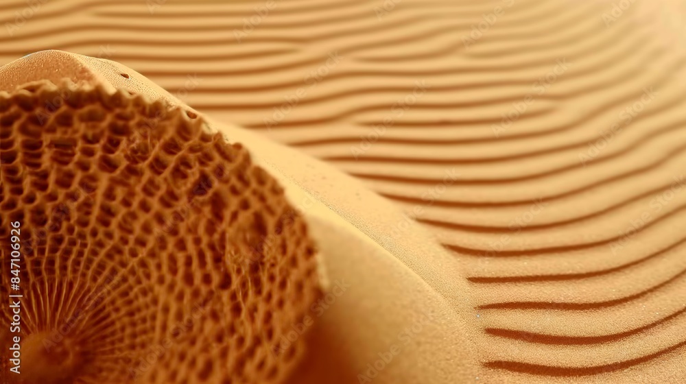 Poster A close-up of an abstract sand art piece, featuring intricate textured patterns and calming, rhythmic lines