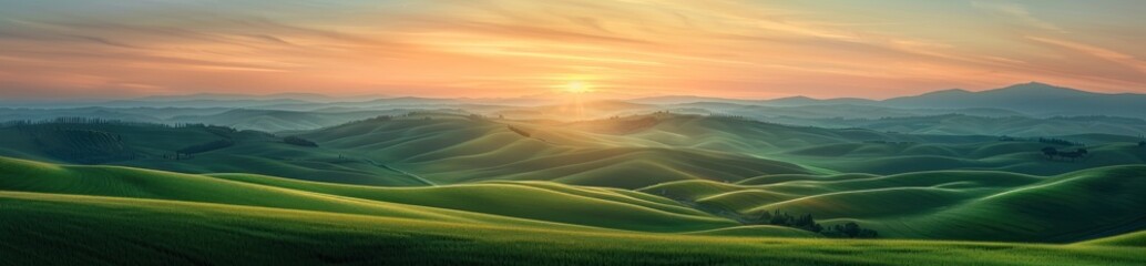 Rolling Hills at Sunset in Tuscany