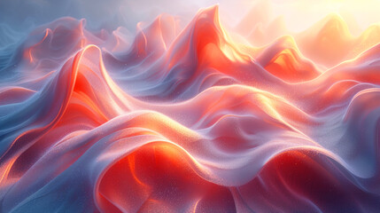 Obraz premium Orange and white color gradient modern wavy abstract wallpaper background 