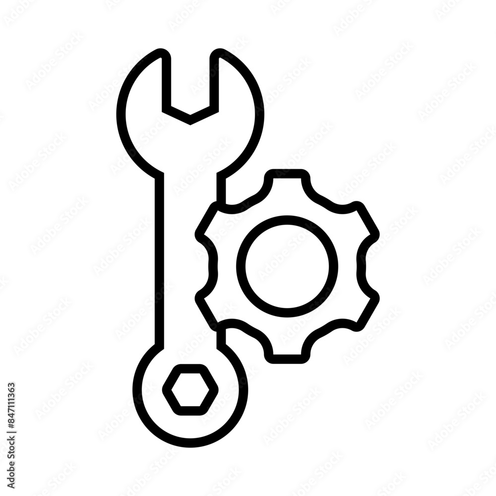Aufkleber mechanic settings icon ideal for engineering and maintenance themes