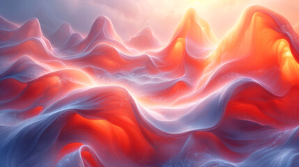 Obraz premium Orange and white color gradient modern wavy abstract wallpaper background 