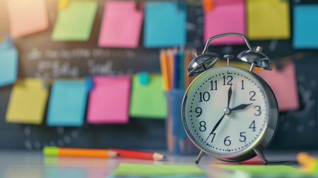 Time management and meeting information. Effective work planning with a precise schedule, ensuring productivity and organization in a professional setting with clear deadlines and goals.