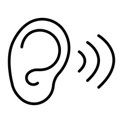 Listening Vector Line Icon