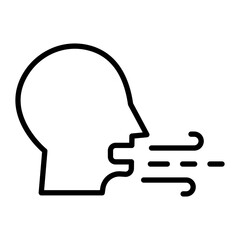 Fototapeta premium Deep Breathing Vector Line Icon