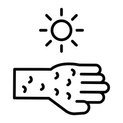 Sunburn Vector Line Icon