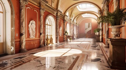 Obraz premium Interior of church. AI generated art illustration.