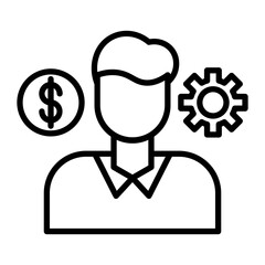 Entrepreneur Vector Line Icon