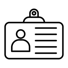 Fototapeta premium Identity Card Vector Line Icon