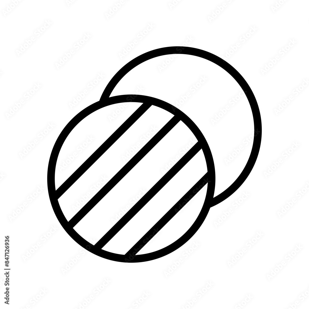 Poster overlapping circles icon ideal for venn diagram and comparison themes
