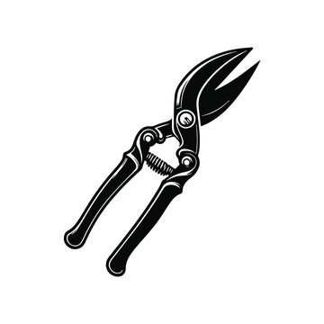 recommend clip art: Pruners black silhouette vector with white color background