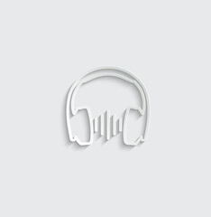 Headphones icon  vector listening music symbol