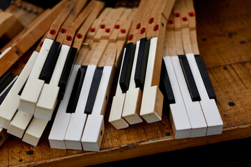 spare parts of assorted piano keys  © Heidi Patricola