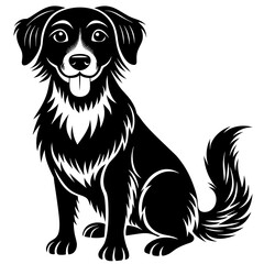 a friendly and loyal dog silhouette with floppy vector illustration
