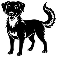 a friendly and loyal dog silhouette with floppy vector illustration
