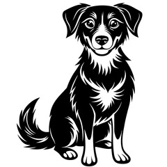 a friendly and loyal dog silhouette with floppy vector illustration