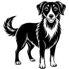 a friendly and loyal dog silhouette with floppy vector illustration