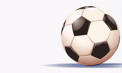 Naklejka premium Blank traditional soccer ball isolated with copy space. Clear sport ball for playing on the clean field template. euro 2024. Sport bet, football match betting. Banner, poster or card with copy space
