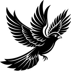 a graceful silhouette of a bird in flight with vector illustration