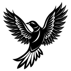 a graceful silhouette of a bird in flight with vector illustration