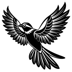 a graceful silhouette of a bird in flight with vector illustration