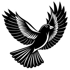 a graceful silhouette of a bird in flight with vector illustration