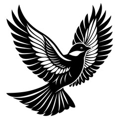 a graceful silhouette of a bird in flight with vector illustration