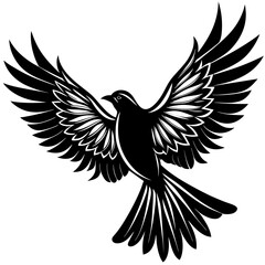 a graceful silhouette of a bird in flight with vector illustration