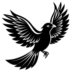 a graceful silhouette of a bird in flight with vector illustration