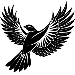 Naklejka premium a graceful silhouette of a bird in flight with vector illustration