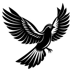 a graceful silhouette of a bird in flight with vector illustration
