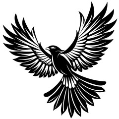 a graceful silhouette of a bird in flight with vector illustration