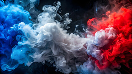 Fototapeta premium A vibrant explosion of colorful smoke dances